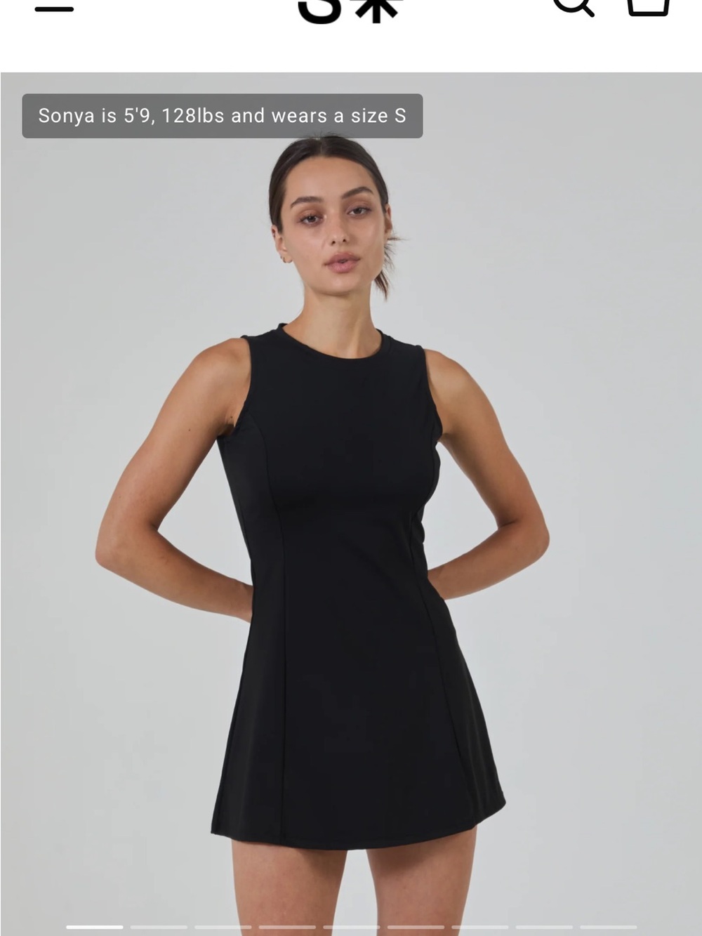 Stack Athletics Courtside Picklball or Tennis Sleeveless Black Mini Dress